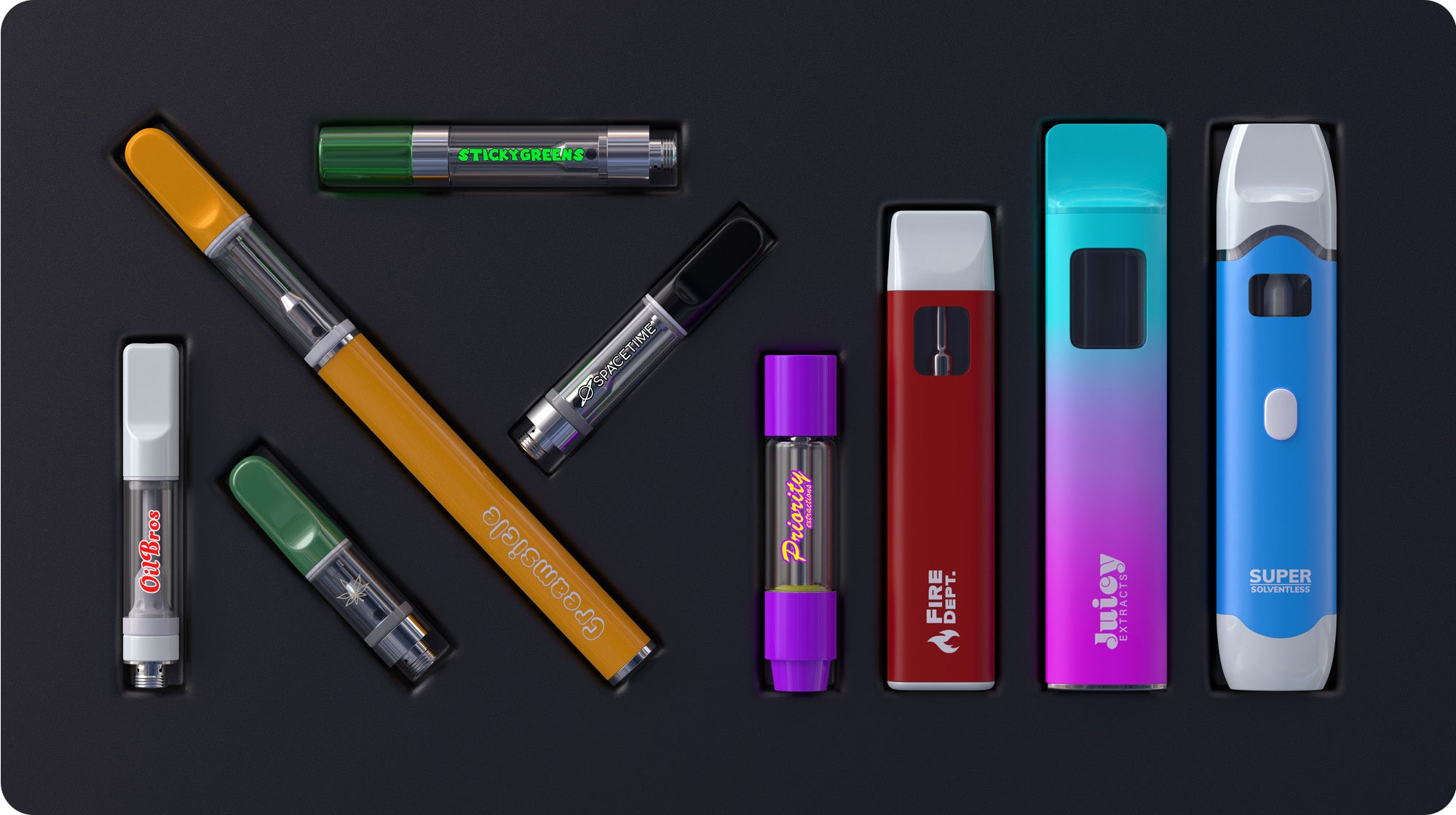 Customized vape cartridges and disposables display